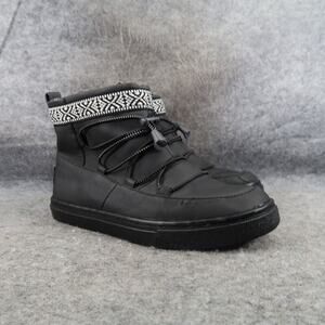 Toms Shoes Kids 3 Boots Alpine Winter Casual Comfort Faux Fur Lined Black Gray